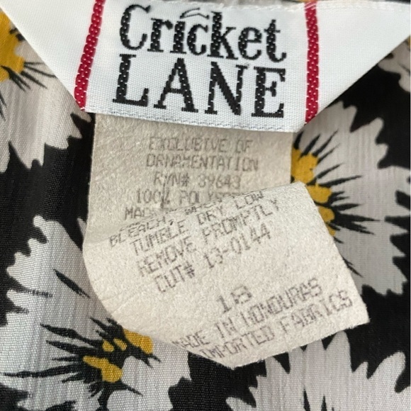 Vintage Cricket Lane Daisy Print Button Down Short Sleeve Blouse Size 18 - Picture 9 of 11